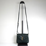 サンローラン YSLロゴ ルル レザー ショルダーバッグ グリーン