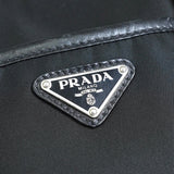プラダ トライアングルロゴ テスート ポコノ ナイロン レザー トートバッグ ブラック