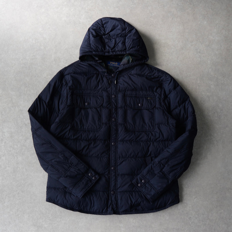 ポロ ラルフローレン ロゴプレート ダウンジャケット ネイビー