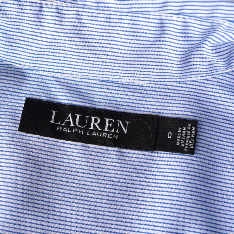 ローレン ラルフローレン ストライプ柄 ロング丈 シャツワンピース ブルー