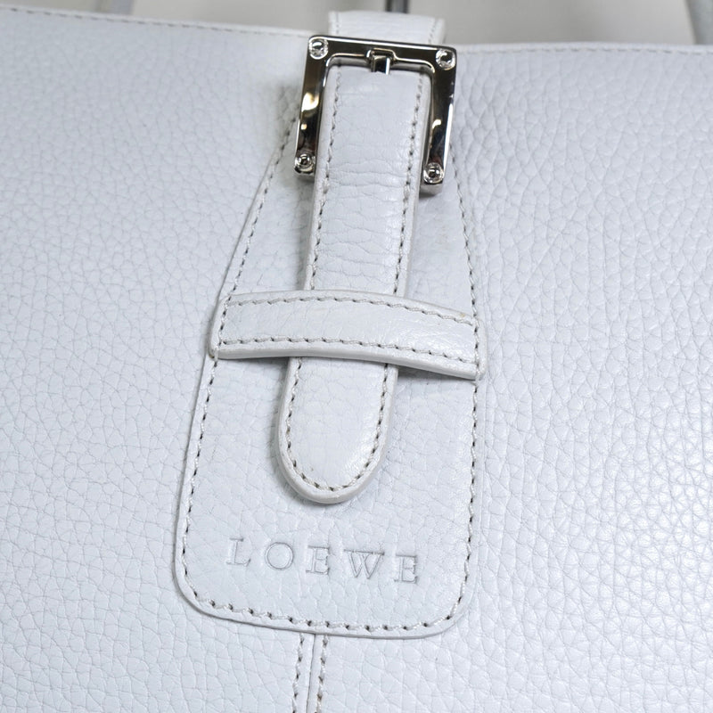 ロエベ レザー トートバッグ ホワイト