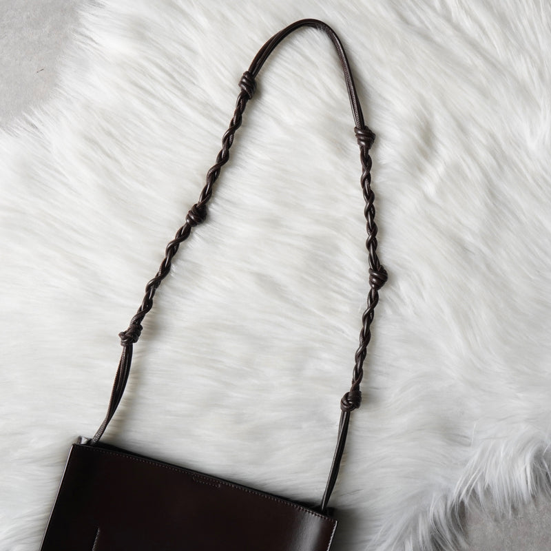 ジルサンダー タングル ミディアム  レザー ショルダーバッグ ブラウン