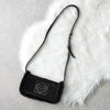ロエベ スタッズ アナグラム ハラコレザー / ファー ショルダーバッグ ブラック