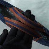 エルメス フールトゥMM キャンバス ハンドバッグ ネイビー / ブラウン