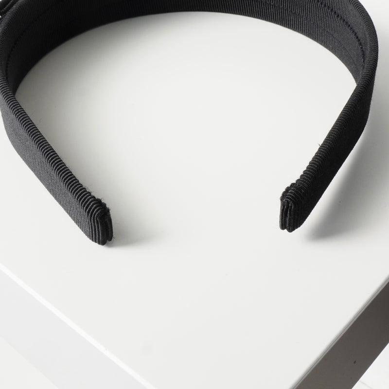 サルバトーレ フェラガモ ヴァラリボン ラインストーン ビジュー キャンバス カチューシャ ヘアバンド ブラック 箱付き