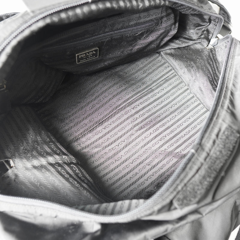 プラダ テスート ポコノ ナイロン / サフィアーノレザー 2way ボストンバッグ ブラック