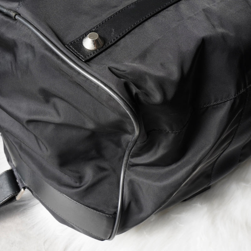 プラダ テスート ポコノ ナイロン / サフィアーノレザー 2way ボストンバッグ ブラック
