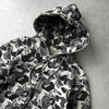 A BATHING APE × STUSSY ステューシー × エイプ スカル カモ ジップアップ フーディー パーカー グレー