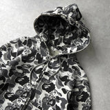 A BATHING APE × STUSSY ステューシー × エイプ スカル カモ ジップアップ フーディー パーカー グレー - NEWSED