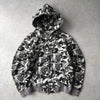 A BATHING APE × STUSSY ステューシー × エイプ スカル カモ ジップアップ フーディー パーカー グレー
