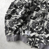 A BATHING APE × STUSSY ステューシー × エイプ スカル カモ ジップアップ フーディー パーカー グレー - NEWSED