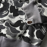 A BATHING APE × STUSSY ステューシー × エイプ スカル カモ ジップアップ フーディー パーカー グレー - NEWSED