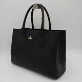 ヴィヴィアン ウエストウッド オーブ レザー トートバッグ ハンドバッグ 自立型 A4可 ブラック - NEWSED