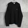 ラコステ ロゴパッチ ケーブル編み ニット ブラック