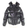 モンクレール ABBAYE フロントロゴ フード付 ZIP UP ダウンジャケット ブラック 12anni 152cm レディース