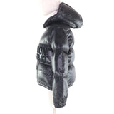 モンクレール ABBAYE フロントロゴ フード付 ZIP UP ダウンジャケット ブラック 12anni 152cm レディース - NEWSED