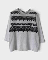 トリコ コム デ ギャルソン AD2012 レース 装飾 長袖Tシャツ ロンT グレー M レディース - NEWSED