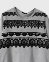 トリコ コム デ ギャルソン AD2012 レース 装飾 長袖Tシャツ ロンT グレー M レディース - NEWSED