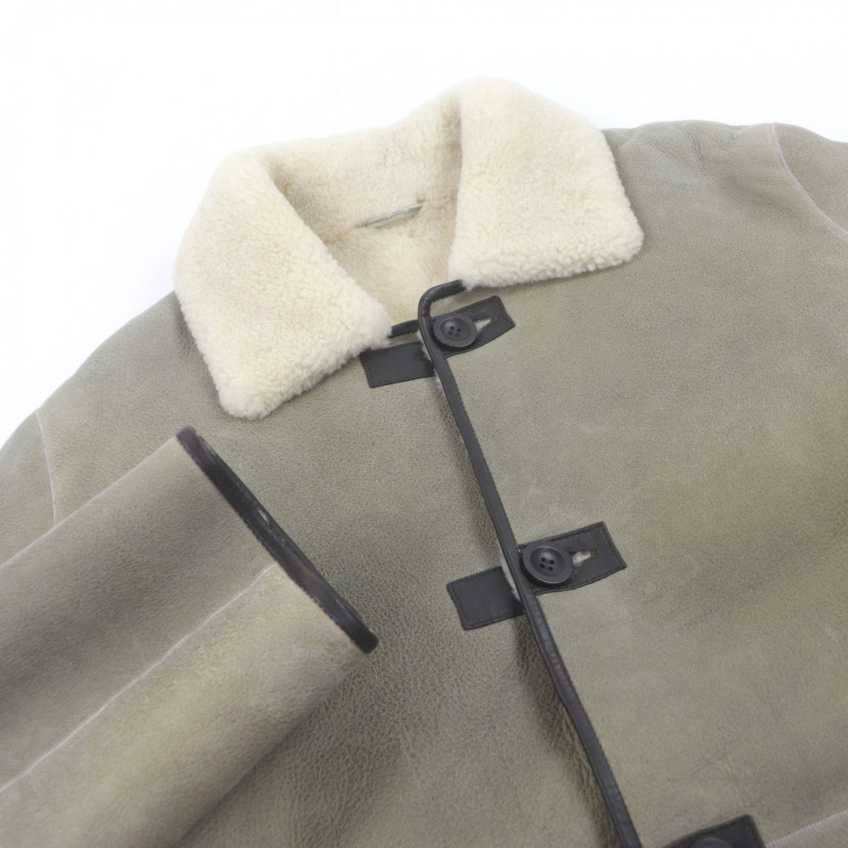 アルマ ALINO Merino Curly Crispy リバーシブル フライトジャケット ムートンジャケット オイスター 50 メンズ - NEWSED