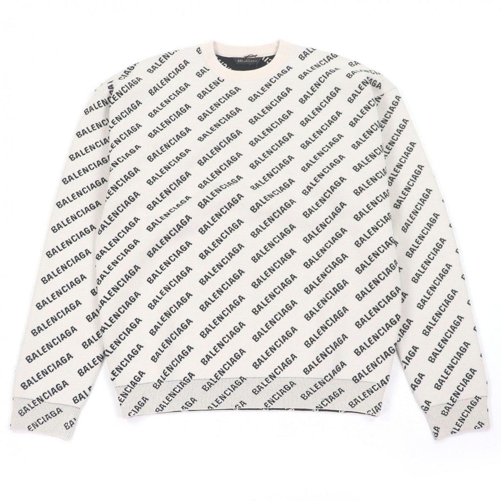 バレンシアガ All Over Logo Sweaters オールオーバーロゴ 総柄 セーター アイボリー XS メンズ 未使用品