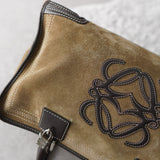 Amazona 36 Anagram Suede Leather Mini Boston Bag - NEWSED