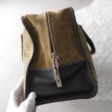 Amazona 36 Anagram Suede Leather Mini Boston Bag - NEWSED