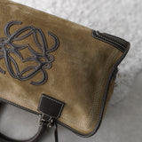 Amazona 36 Anagram Suede Leather Mini Boston Bag - NEWSED