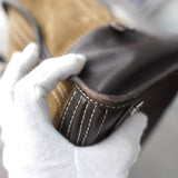 Amazona 36 Anagram Suede Leather Mini Boston Bag - NEWSED