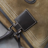 Amazona 36 Anagram Suede Leather Mini Boston Bag - NEWSED