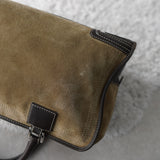 Amazona 36 Anagram Suede Leather Mini Boston Bag - NEWSED