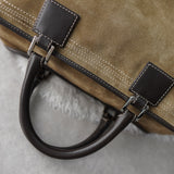 Amazona 36 Anagram Suede Leather Mini Boston Bag - NEWSED