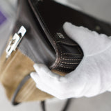Amazona 36 Anagram Suede Leather Mini Boston Bag - NEWSED