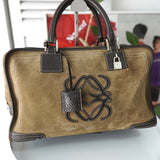 Amazona 36 Anagram Suede Leather Mini Boston Bag - NEWSED