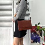 Anagram Leather Shoulder Bag - NEWSED