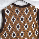 Argyle Knitted Vest - NEWSED