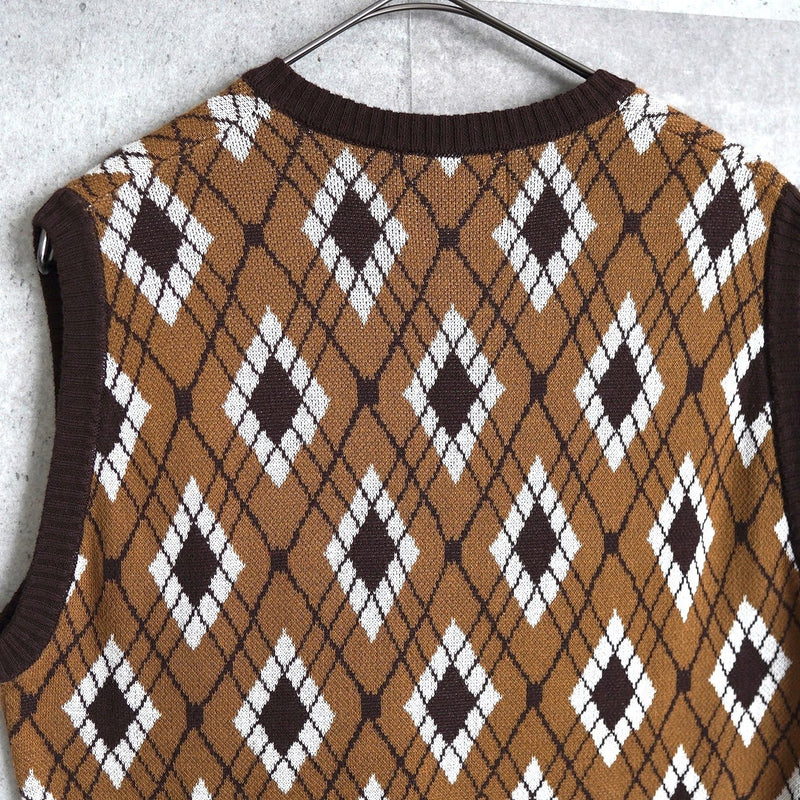 Argyle Knitted Vest - NEWSED