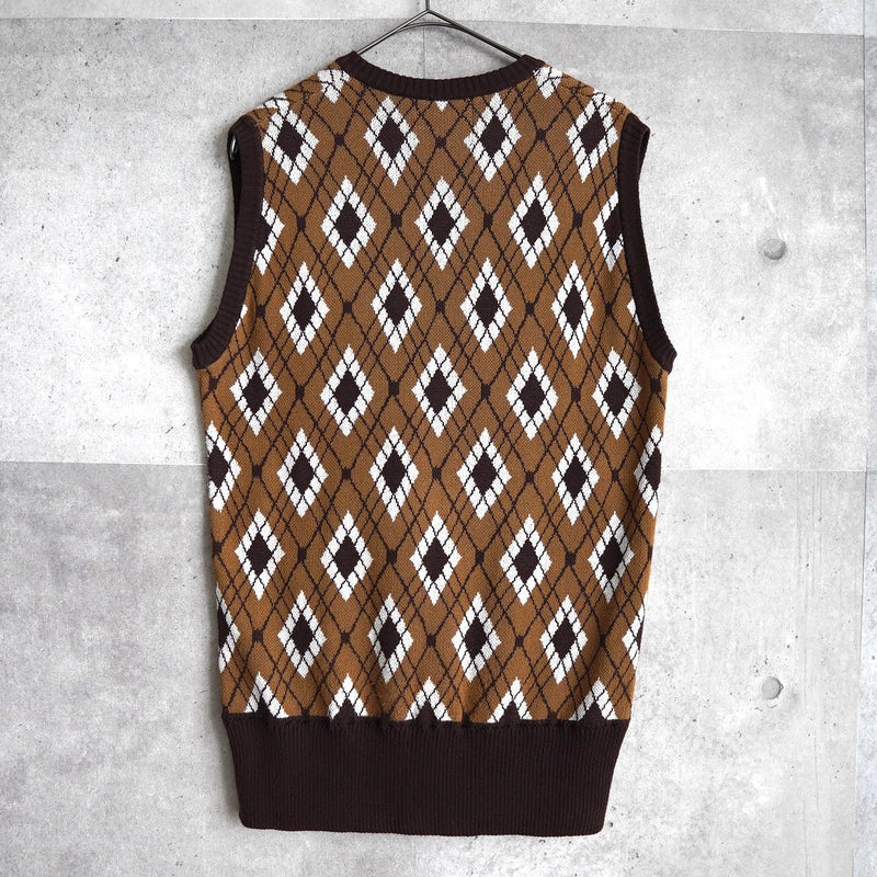 Argyle Knitted Vest - NEWSED