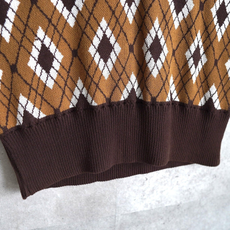 Argyle Knitted Vest - NEWSED