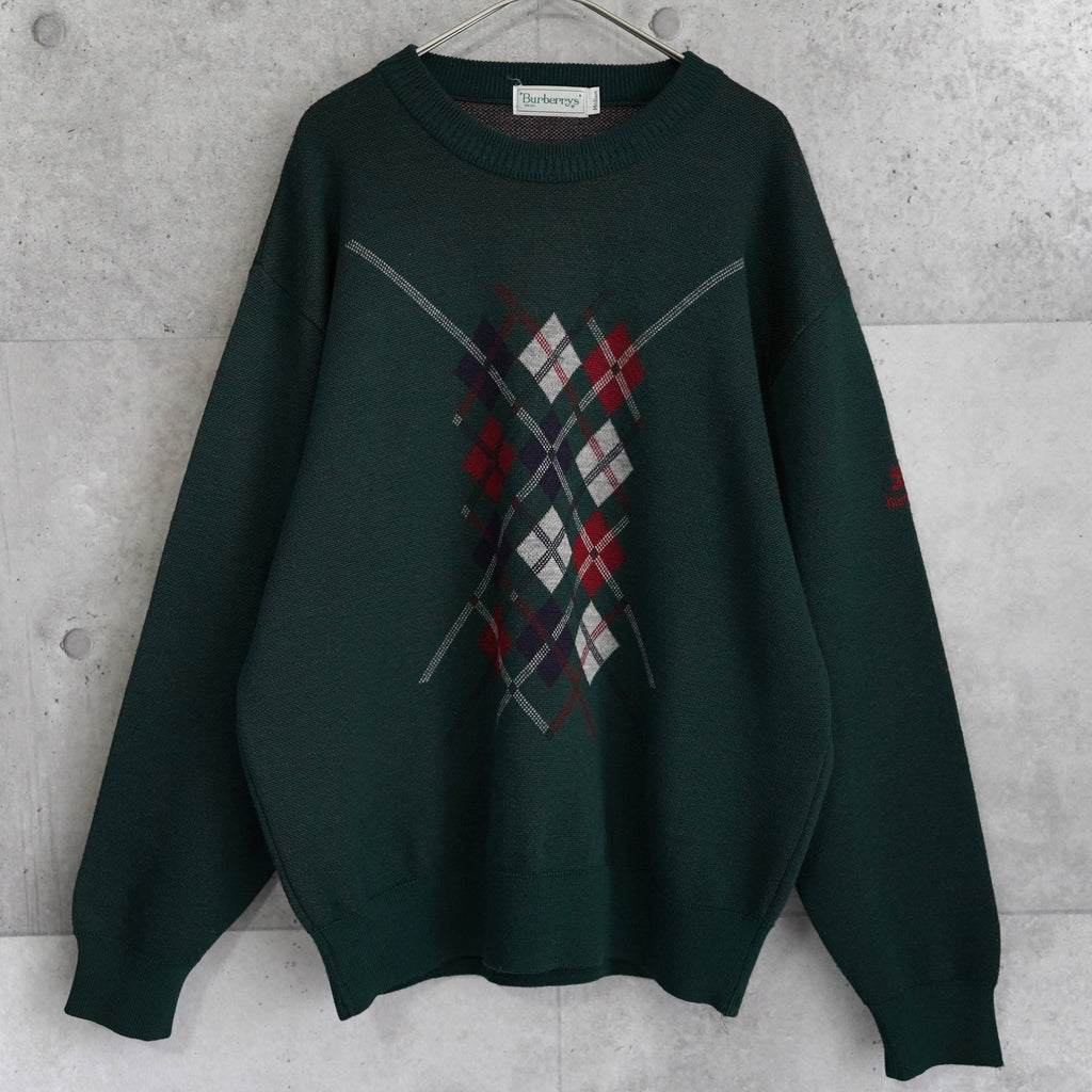 Argyle Pattern Logo Embroidery Sweater