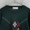 Argyle Pattern Logo Embroidery Sweater