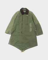 リビルド バイ ニードルズ ARMY TENT BAL COLLAR COAT ワックスコットン 再構築 比翼仕立て ロゴ入りボタン 襟コーデュロイ モッズコート カーキ XS メンズ - NEWSED