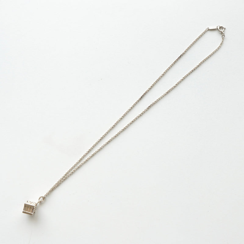 Atlas Cube Silver Necklace - NEWSED