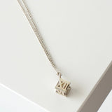 Atlas Cube Silver Necklace - NEWSED