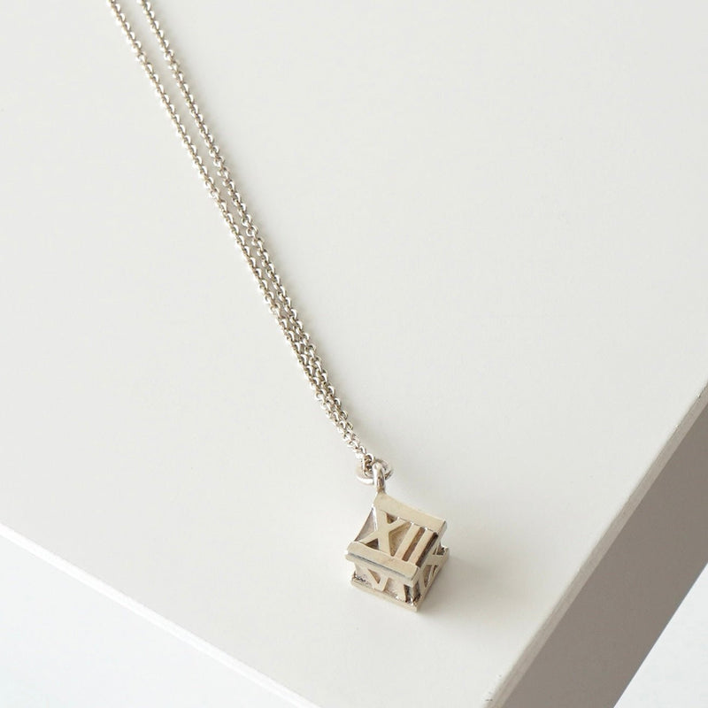 Atlas Cube Silver Necklace - NEWSED