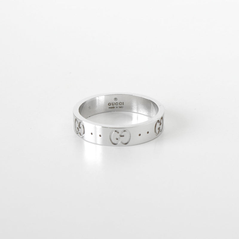 グッチiconリング　AU750 ホワイトゴールド グッチ アイコン AU750 18金 ホワイトゴールド WG 指輪 リング 10号