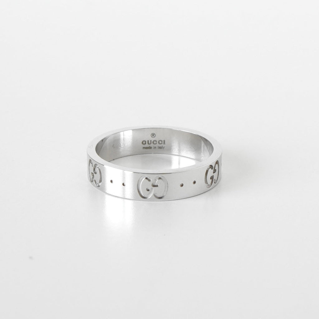 グッチ アイコン AU750 18金 ホワイトゴールド WG  指輪 リング 10号