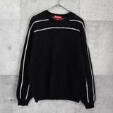 Back Stripe Sweater シュプリーム ウール ニット ブラック - NEWSED