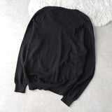 Balance Logo Embroidery V - neck Wool Sweater｜Made in Italy - NEWSED