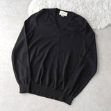 Balance Logo Embroidery V - neck Wool Sweater｜Made in Italy - NEWSED