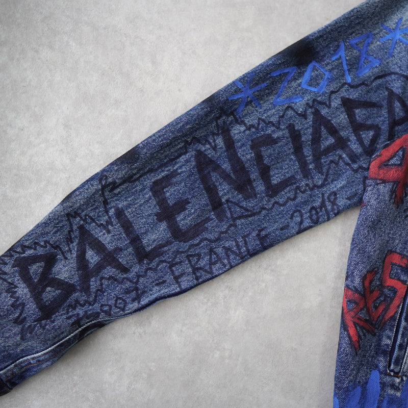 BALENCIAGA 2018AW Graffiti Denim Jacket - NEWSED